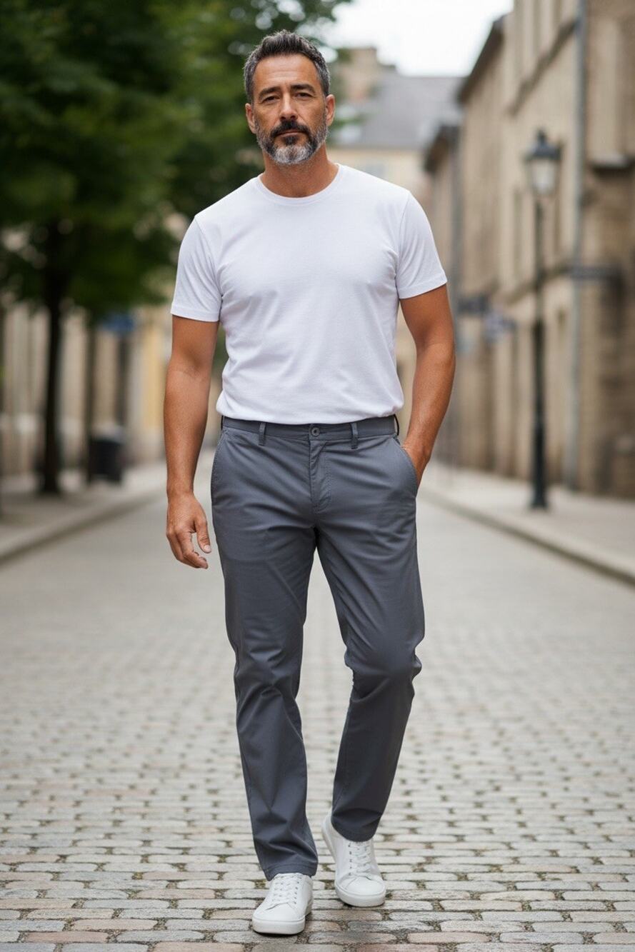 Weatherproof Mens Gray Casual Pants W38x30 Flat Front Solid 5-Pocket Regular